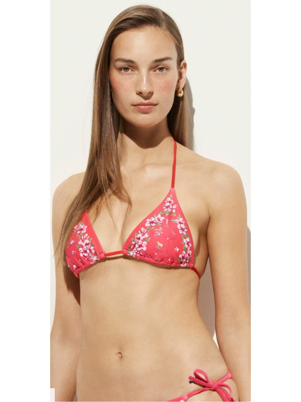 J. Crew String Bikini Top in Map-Print Classic Sculpt